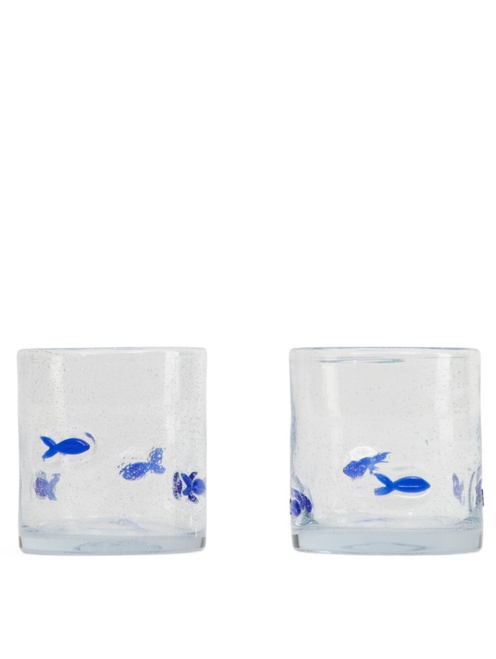 Viral Drinking Glasses Blue Fish Bubble Icon Double Old Fashioned DOF Tumbler